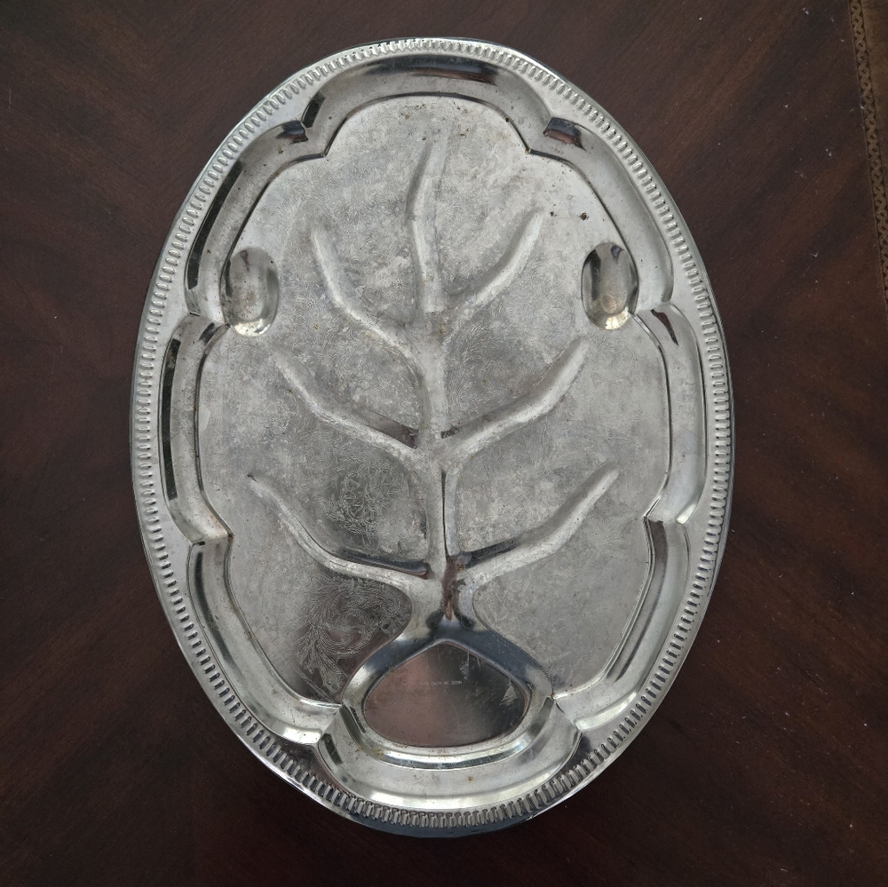 Vintage Silver Plated Oval Serving Platter